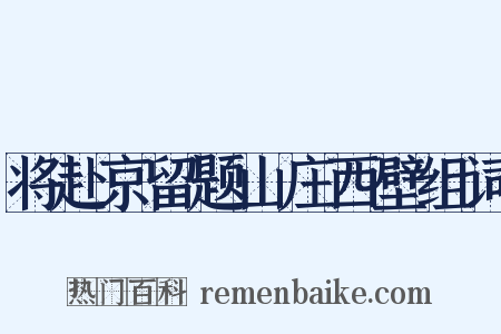 将赴京留题山庄西壁组词是什么意思的图片
